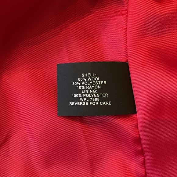 NWT! Ann Klein red wool coat - Picture 5 of 12